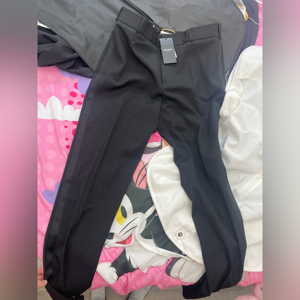Saint Laurent Black Dress Pants Sleek Design size 10 us but could fit a size 8